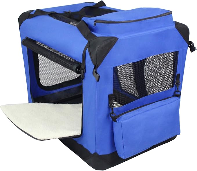 EliteField 3-Door Soft Dog Crate with Bed & Carrying Bag (2-Year Warranty) | 3 Mesh Doors, Steel Frame, Removable & Washable Crate Cover and Bed Cover, Storage Pockets, Indoor/Outdoor, Foldable - Image 2