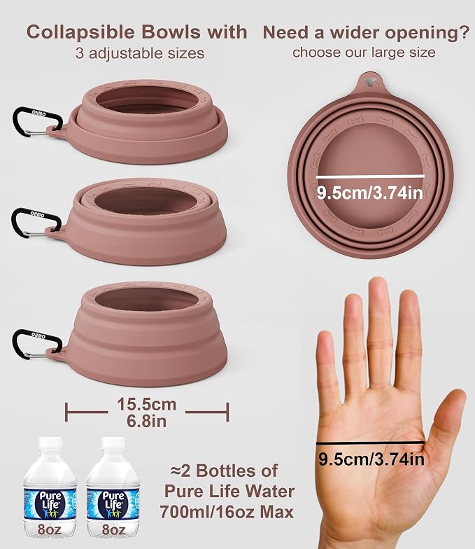 OHMO Spill Proof Collapsible Dog Bowl, 24oz Portable Dog Water Bowl | Low Center Gravity Stability, Tapered Splash Control, Foldable Cat Bowl, Dishwasher Safe, Dog Travel Essential, Coral - Image 6