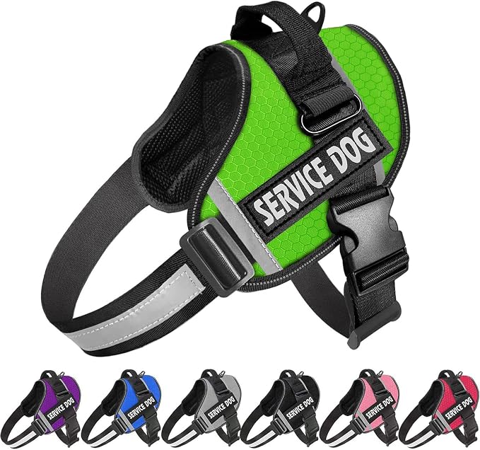 JSXD Dog Harness,No-Pull Service Dog Harness with Handle Adjustable Outdoor Pet Dog Vest 3M Reflective Nylon Material Vest for Breeds,Easy Control for Small Medium Large Dogs by JSXD