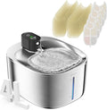 Cat Water Fountain Stainless Steel,152oz/4L Wireless Pet Fountain Battery Operated,Quiet Filtered Pet Water Fountain,Automatic Water Bowl for Cats Dogs with Motion Sensor 5 Filters by APDAPETDOLA