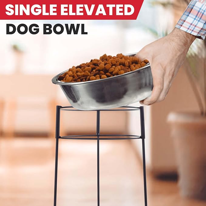 SPOT Hi Rise Single Diner Elevated Dog Feeder, 2qt Stainless Steel Bowl, Durable Wire Stand, Hygienic, Easy to Clean, Promotes Proper Posture for Tall Pets, Ideal for Medium and Large Breeds, 14.25in - Image 3