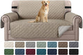 H.VERSAILTEX Sofa Protector for Dogs/Cats/Pets Sofa Covers Slipcover Quilted Couch Coveres Loveseat Covers with Non Slip Elastic Strap Water Resistant Seat Width: 46" (Loveseat, Khaki/Beige) by HVERSAILTEX