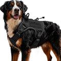 Heavy-Duty Tactical Dog Harness for Large Dogs, No Pull Adjustable Reflective Pet Vest with Molle System, K9 Military-Grade Control for Service Training, Outdoor & 10+ Breeds, Black, XX-Large by Bruvoalon
