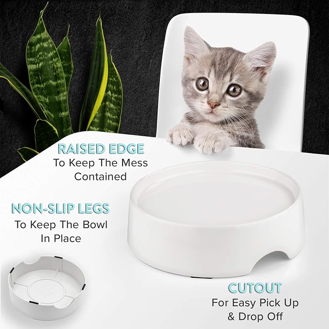 CatGuru Food Table for Cat Bowls, Elevated Feeding Station for Cat Food Bowl, Raised Stand for Pet Food and Water Bowls, Pet Feeder for Indoor Cats, Stress Free Stand for Pet Dishes (Marshnallow) - Image 4