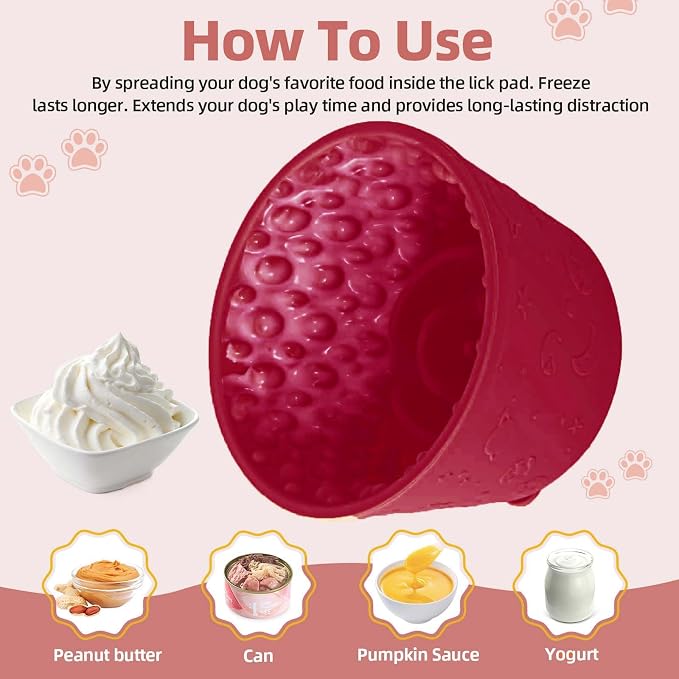 Dog Lick Bowl, Non-Slip Freeze Slow Feeder Small Medium, 1.6 Cup | Anxiety Relief & Distraction, Enrichment, Puzzle Feeder, BPA-Free Silicone, Dishwasher & Microwave Safe, for Dogs - Image 4