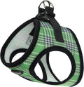 Bark Appeal Green Plaid Step-in Dog Harness for Medium to Large Sized Pets – Updated Sizing, Re-Measuring is Essential – Soft Vest Harness – Anti-Choke with Adjustable Strap & Heavy Duty Clip – L by BarkAppeal