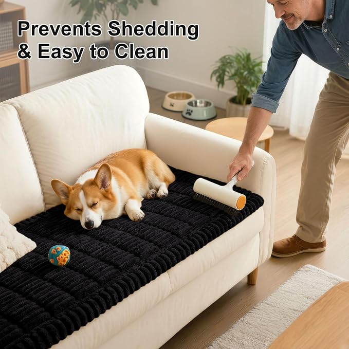 Smiry Couch Cover for Dogs, Non Slip Washable Sofa Protector for Pets | Soft Furniture Cover for Leather & Fabric Couches, Cozy Protect Against Fur, Dirt & Messes, Pet Friendly, 20"x24", 2PCS - Image 8