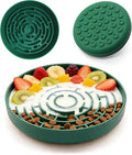 Silicone Slow Feeder Bowl, with Non-Slip Suction Cups, Anti-Choking, Puppy Puzzle Bowl, Slows Down Eating Speed, Relieves Anxiety, Suitable for S&M Sized Dogs and Cats(Green by Unknown