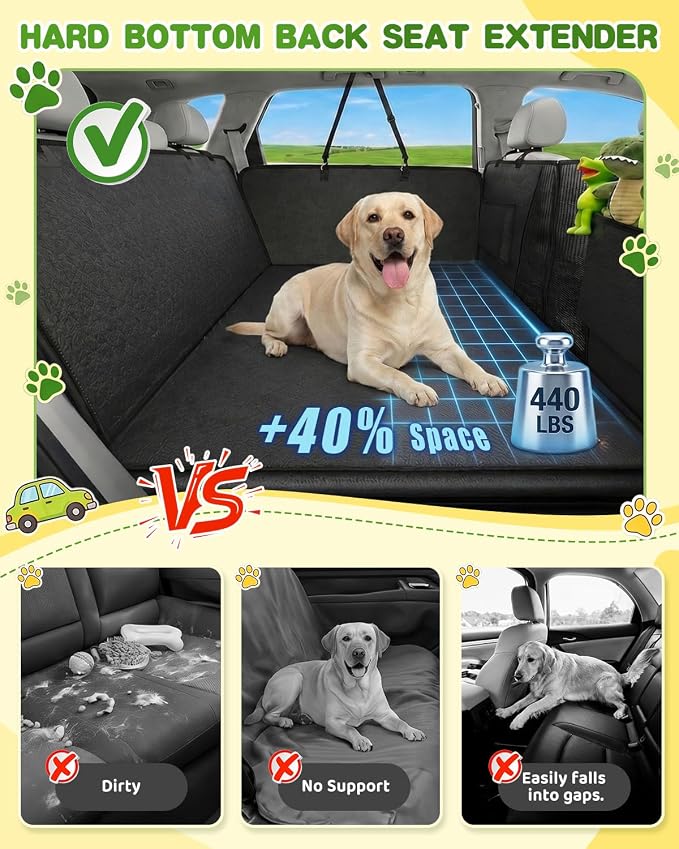 Victoper Dog Car Seat Cover, 600D Heavy Dute Car Seat Cover for Dogs Pets,100% Waterproof Anti-Scratch Nonslip Dog Hammock for Cars, Hard Bottom Seat Covers Protector for Sedan SUV Truck PU Leather - Image 2