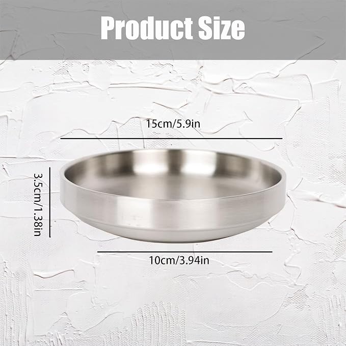 Whisker Fatigue Cat Bowl, Shallow Food Dish Stainless Steel for Cats, 2 Pcs | Wide Shallow Design Prevents Whisker Stress, Heavy Duty Metal Bowls for Indoor Cats and Small Dogs, Dishwasher Safe (Silver) - Image 3