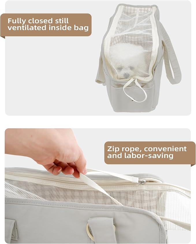 ONECUTE Dog Purse Carrier for Small Dogs Rabbit cat with Large Pockets, Cotton Bag, Dog Carrier Soft Sided, Collapsible Travel Puppy Carrier (Grey, 13.6" L x 6.5" W x 10" H) - Image 8