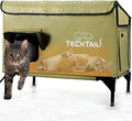 Large Heated Outdoor Cat House for Outside Winter, Insulated Weatherproof Cat Shelter with Slanted Roof, Escape Door & Heating Pad, Elevated Kitty Bed Feral Cat House for Outdoor Cats Stray Barn Cat by Unknown