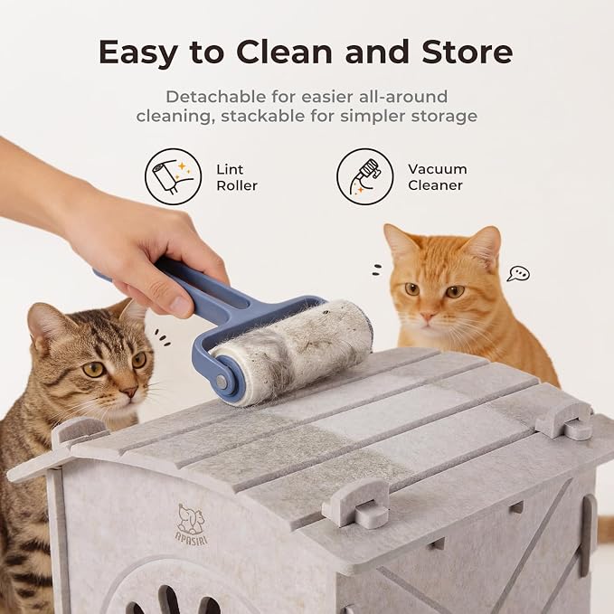 Cat Houses for Indoor Cats: Felt Cat House Cave Cathouse, Scratch-Resistant Warm Insulated Covered, Hideaway Tent for Anxiety Relief Gift - Image 3