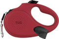 TUG Oval 360° Tangle-Free Retractable Dog Leash with Integrated Waste Bag Dispenser (Small, Red) by TUG