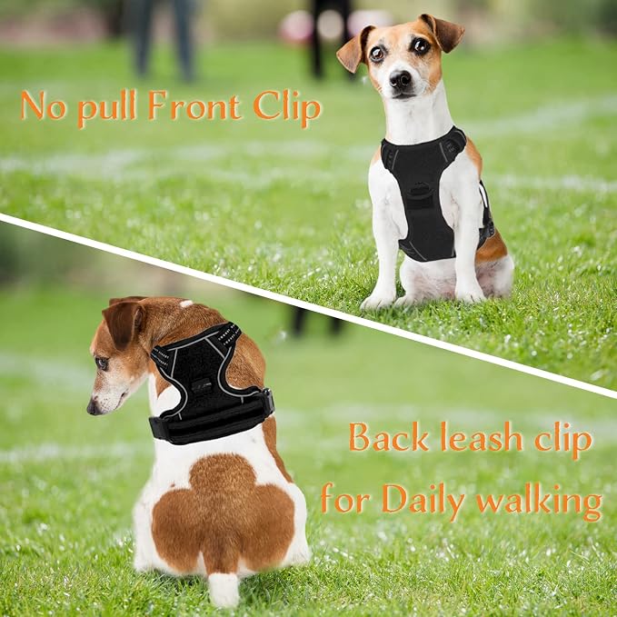 No Pull Dog Harness for Small Medium Large Dogs Adjustable Reflective Pet Vest with Front Clip Padded Harness for Dogs Easy Control Handle Best for Outdoor Training and Walking Black XL - Image 3