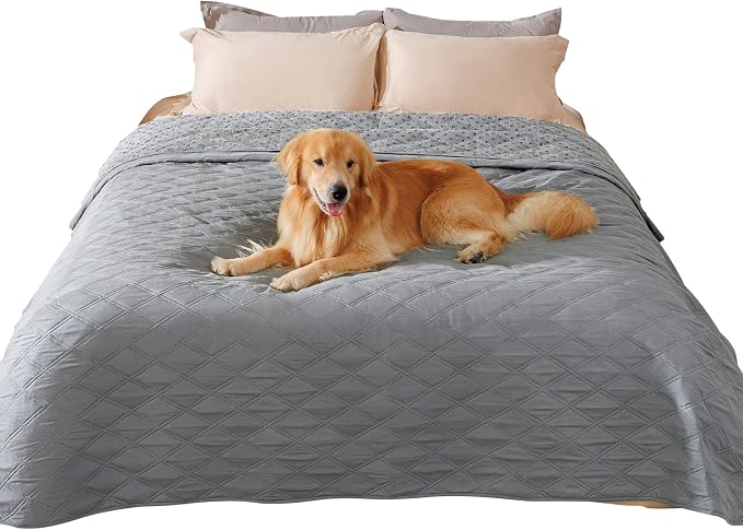 Luciphia Waterproof Couch Cover for Dogs, Non-Slip Pet Sofa Protector | Non-slip waterproof couch cover scratch-resistant machine washable protects sofa bed from spills fur, Light Grey, 82" x 120" by luciphia