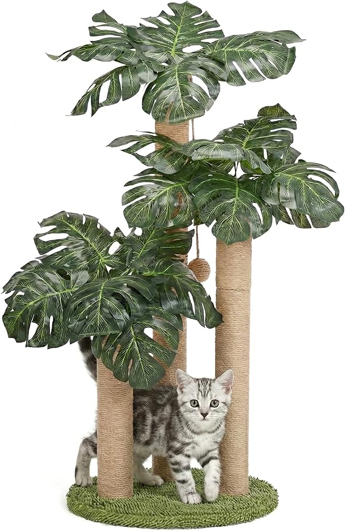LEMONDA 31.5Inch Cat Scratching Post,Cat Scratcher Tree with 3 Scratching Poles & 2 Interactive Dangling Balls,Cats Scratching Posts for Indoor Kitten & Adult Cats | Cat Scratcher Tree, Cat Scratching Posts,3 Scratching Poles,2 Interactive Dangling Bal... by LEMONDA