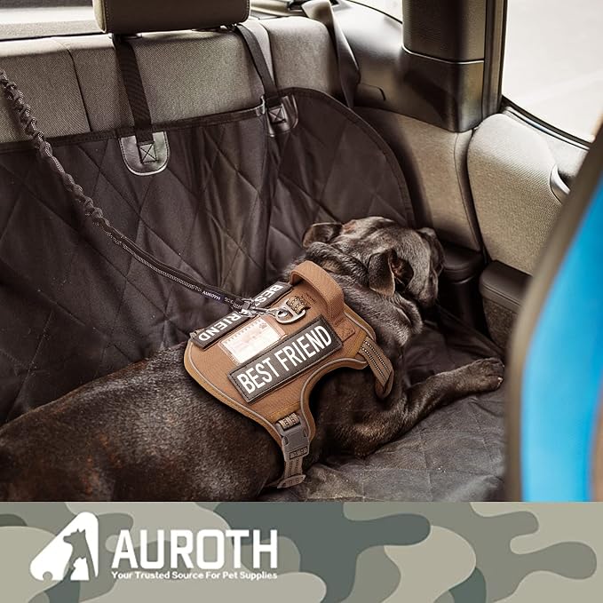 AUROTH Heavy Duty Bungee Dog Leash for Shock Absorption - 6FT Black Training Leash with 2 Padded Handles for Medium Large Breed Dogs - Image 5