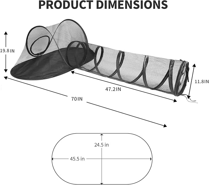Cat Tent Outdoor, Pet Enclosure Tent Suitable for Cats and Small Animals, Indoor Playpen Portable Exercise Tent with Carry Bag(Pet Tent& Tunnel) S | Pop Up Catio, Waterproof PE Base, Anti-Bug Mesh, Firm Steel Rods, Kitten Small Animal Travel Yard Gear,... - Image 2