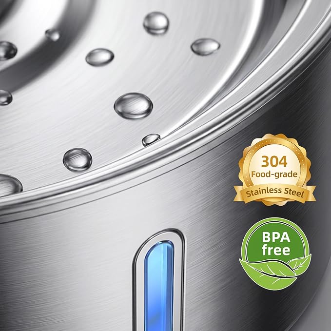 Jzlapro Wireless Cat Water Fountain,108oz Stainless Steel,Battery Operated | 3 Pack Filters | Cordless & Rechargeable | Motion Sensor | BPA-Free | DishwasherSafe | 20dB Ultra-Quiet | 3.2L capacity - Image 2