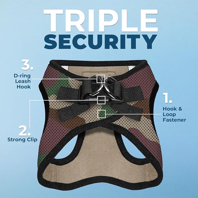 Voyager Step-in Air Dog Vest Harness - Army, Medium | 16 - 18" in Chest, Reflective Bands, All Weather Breathable Air Mesh, Cats Compatible, Lightweight, Fast Drying - Image 2