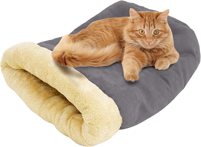 4 in 1 Self Warming Burrow Cat Bed Hideway Sleeping Cuddle Cave | Keep Warming, Machine Washable, Easy to Clean, Soft & Comfortable, Pet Beds fo Cats & Dogs, Cozy Privacy Nook - Image 5