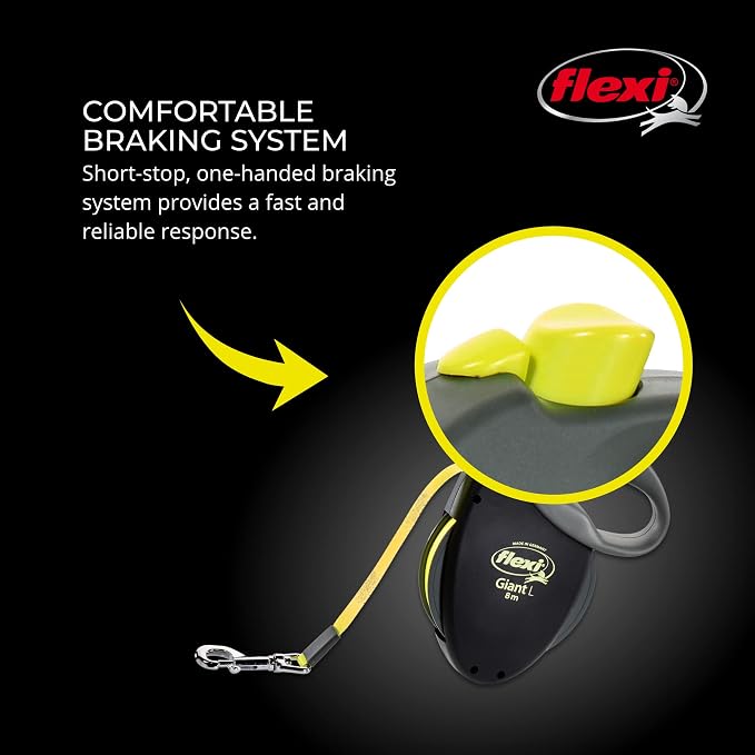 FLEXI® Giant Tape Retractable Dog Leash, Large, 26 ft - Black | German engineered, original flexi leash, durable quality for dogs up to 110 lbs, tangle-free, walking, reliable brake system - Image 5