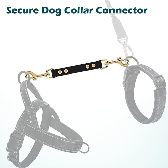 PetBonus Dog Collar Safety Clip, Waterproof Backup Safety Strap | Prong Collar to Harness Connector, Escape Proof, Odor Proof, Easy to Clean, Double Ended Clasp for Training Walking, Black - Image 5