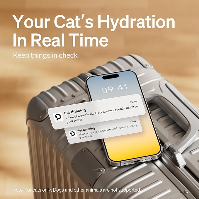 PETLIBRO Cat Water Fountain Stainless Steel Tray, App Monitoring Cat Fountain Indoor, 2.5L/84oz Dockstream Pet Water Fountain, Quite Cat Fountains for Drinking, 2.4G WiFi Cat Water Dispenser BPA-Free - Image 3