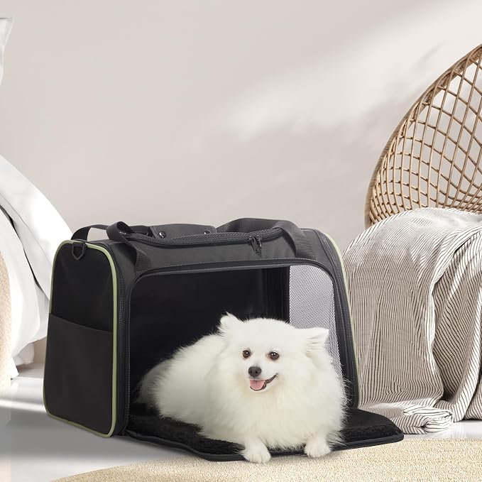 PETSFIT Large Cat Carrier, Dog Carrier up to 25Lbs, Pet Privacy Protection Travel Pet Carrier for Medium and Large Cats, Small Dogs, Puppies (Large, Black) - Image 6