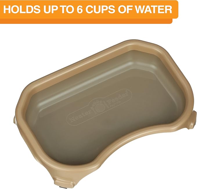 Neater Pet Brands Large Capacity Cat Bowls, Water Bowl for Cats, Reptiles, Chickens, Birds, & Small Animals, Cat Food Bowl (6 Cups), Indoor or Outdoor Water Trough & Feeder, Champagne - Image 2