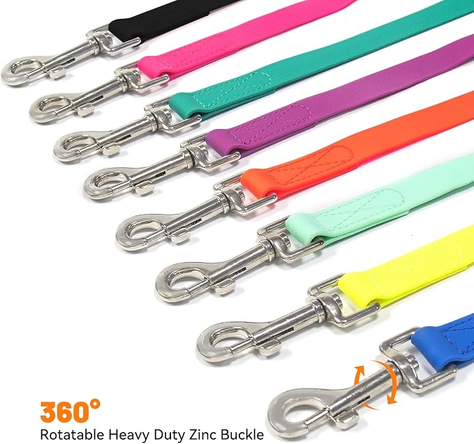 Waterproof Dog Leash, 5/6 FT Durable Odor-Proof Dog Leashes with Strong Metal Hooks Fits Small Medium or Large Dogs (Pink, 5FT - 3/4 inch Width) - Image 5