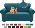 XINEAGE New 1 Piece Couch Covers for 2 Cushion (55"-69") Stretch Loveseat Sofa Cover Slipcover Jacquard Universal Furniture Protector with Elastic Bottom for Kids,Dog (Loveseat, Peacock Blue) | High-Stretch Fabric. Wear-Resistant, Pet Friendly. Easy In... by XINEAGE