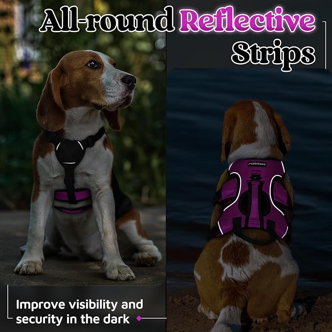 rabbitgoo Escape Proof Dog Harness for Small, No Pull with Lift Handle | No Escape, Full Soft Padded, Reflective Adjustable Vest, Leash Clip for Walking Hiking Training, Purple, Small - Image 8