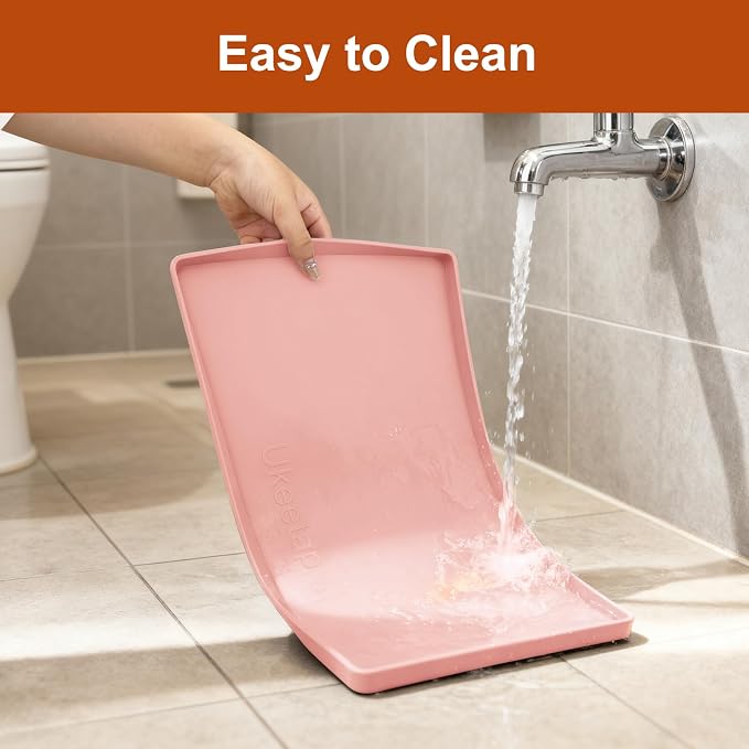 19" x 12" Extra Thick Silicone Mat Waterproof with Raised Edge, Pink | BPA-Free Non-Slip Dog & Cat Food Mat, Feeding Mat for Food and Water Bowls, Spill Proof Mat to Protect Floors - Image 6