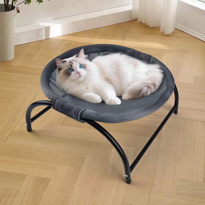 LIFLIX Raised Cat Hammock Bed, Standing Cat Cot with Washable Mesh, Pet Bed for for Kittens,Dark Blue - Image 7