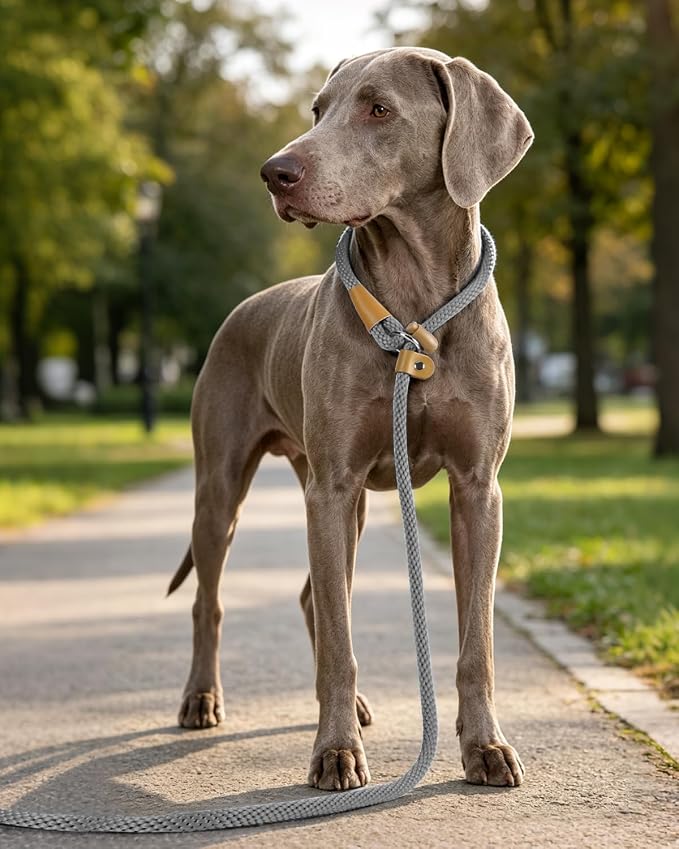 Dog Leash Slip Lead Braided Rope Pet Training Loop Leashes 5ft 6ft 8ft | Lynxking Strong Heavy Duty 1/2" 3/8", Durable Padded Handle No Pull Basic Training Nylon Lead,Small Medium Large Dogs Puppy - Image 8