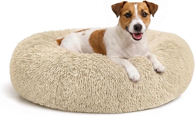 MIXJOY Orthopedic Dog Bed Comfortable Donut Cuddler Round Pet Beds Ultra Soft Washable Dog and Cat Cushion Bed (30'', Coffee) by MIXJOY