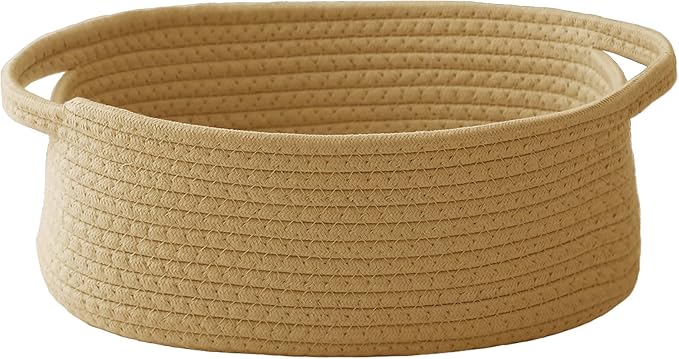 JMvicyroam Small Woven Basket, Empty Gift Basket, Jute/1 Pack | Small Gift Basket, Cotton Rope, 12 x 8 x 33 in, Handles, Includes Ribbon and Bag, Birthday Gift Basket by JMvicyroam