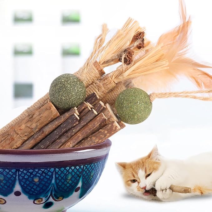 Kyouki Cat Toys Cat Chew Toys, Silvervine Sticks Catnip Rope Toys for Cats Teeth Cleaning, Kitten Dental Care, Kitty for Indoor Cats Increase Appetite,Enhances Oral & Dental Health (21 Pack) - Image 5