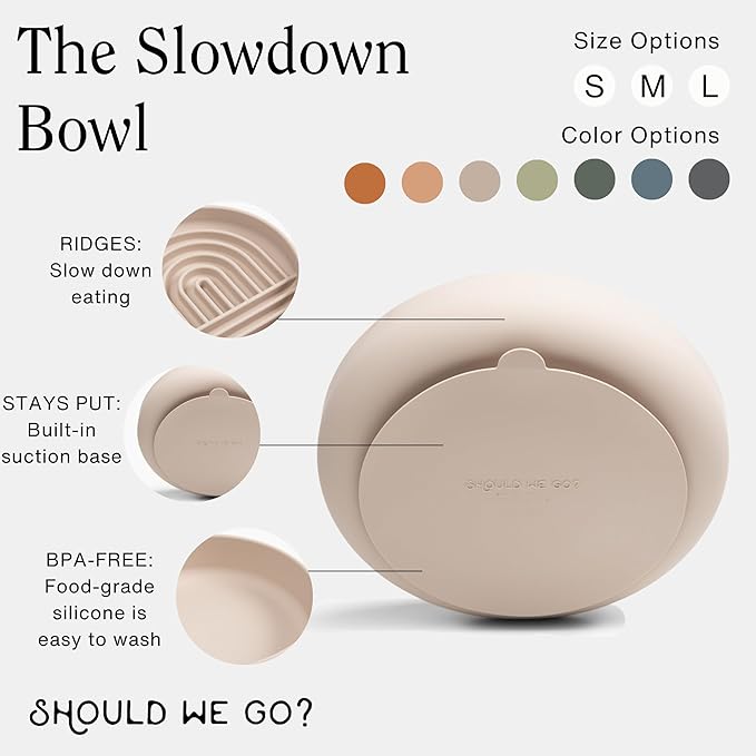 Should We Go? Slow Feeder Dog Bowls - Medium Size Silicone Slow Eating Dog Bowl for Puppies & Dogs with Suction Cup -Dishwasher-Safe, Lick Mat Design, Reduces Gulping,for All Breeds,7.5”x1.5”- Sand - Image 3