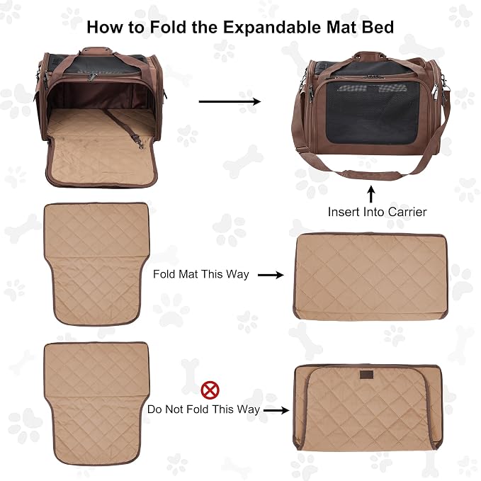 EliteField Deluxe Soft Pet Carrier for Cats and Dogs (3-Year Warranty) | Airline Approved, Waterproof Fabric, Scratch-Resistant Mesh, Expandable Mat, Built-In Leash, Suitcase Sleeve, Seat Belt Loops - Image 7