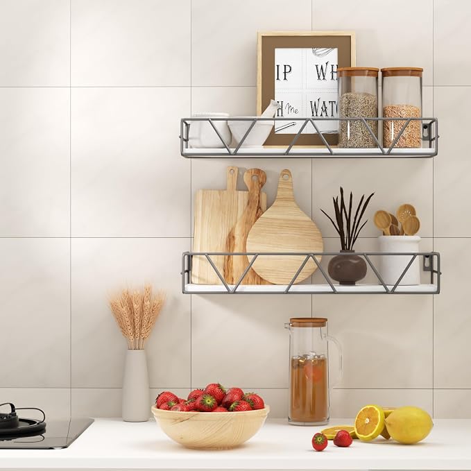 Floating Shelves Set of 3, Wood Wall Shelf, Farmhouse Shelf for Bedroom | Wall Mounted Floating Shelf for Living Room, Bedroom, Bathroom, Kitchen, Office - Image 4