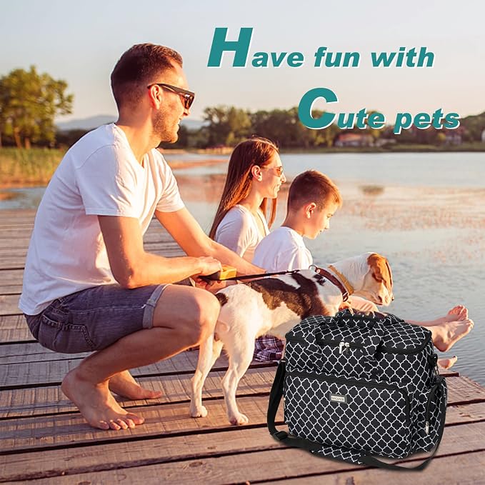 BAGLHER Dog Travel Bag, Pet Travel Bag (ALL Pet Travel Supplies), With 2 Pet Food Containers and 2 Collapsible Silicone Bowls; Essential Kits for Pet Travel DLblack - Image 6