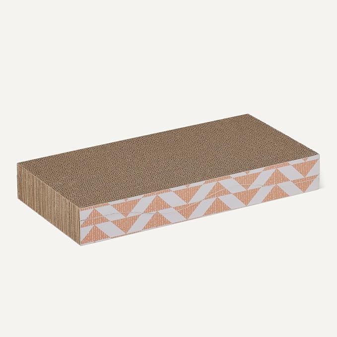 Amazon Basics Cat Scratching Post, Reversible Double-Sided Corrugated Cardboard with Catnip, Curved Wave Design, 16.5 x 8.1 x 1.6 in, 2-Pack - Image 3