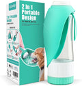 Uppetly Dog Water Bottle, Pet Water Bottle with Food Container and Drinking Feeder, Leak Proof, BPA-Free, Portable Foldable Puppy Water Cup Dispenser for Outdoor Walking, Travel, Large Light Blue by Uppetly