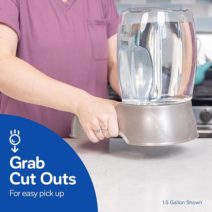 Petmate Pet Cafe Water Dispenser, XS, 0.25 GAL, Pearl Ash Blue, 7.3in | USA Made Gravity Waterer with Easy Grab Base for Cats and Dogs - Image 5