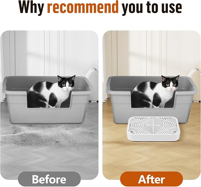 Cat Litter Box Step Non-Slip Cat Step with Filter Function,White | Double Layer Litter Box Ramp for Kitten & Elderly Cats, Litter Catcher for Automatic Cat Litter Box, Easy to Clean - Image 6