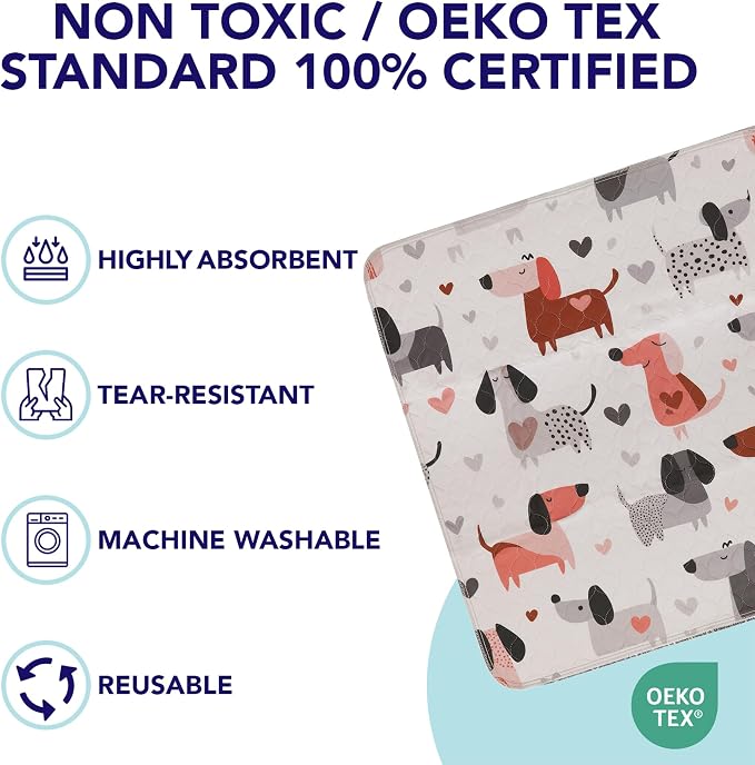 PUPIBOO Washable Pee Pads for Dogs and Cats - Super Absorbent Reusable Puppy Training Pads - 100% Waterproof, Leak-Proof & Non-Slip Whelping Pads for Pet Housebreaking - Image 5