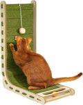 Felt Cat Scratcher for Indoor Cats,26.8 Inch,Green | L Shaped Scratching Post, Scratch Board Scratchers for Large Cat Scratch Pad Furniture Protector with Bell Ball Kitten Toys by NxwjoyPet